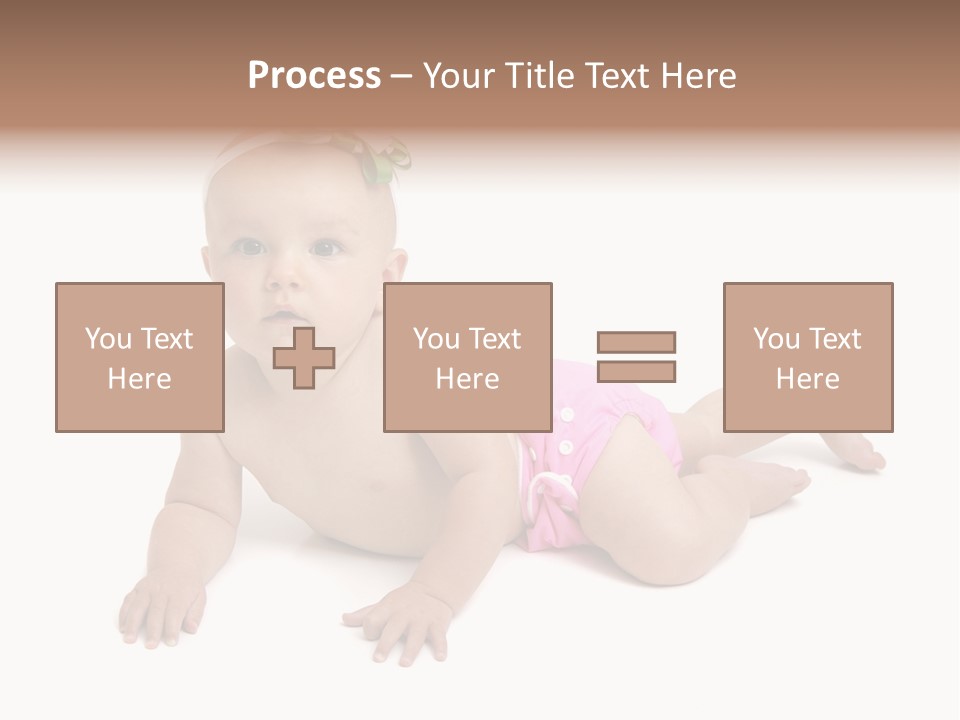 One Full Length Portrait Of A Young Baby Girl In Her Cloth Diaper Over White PowerPoint Template