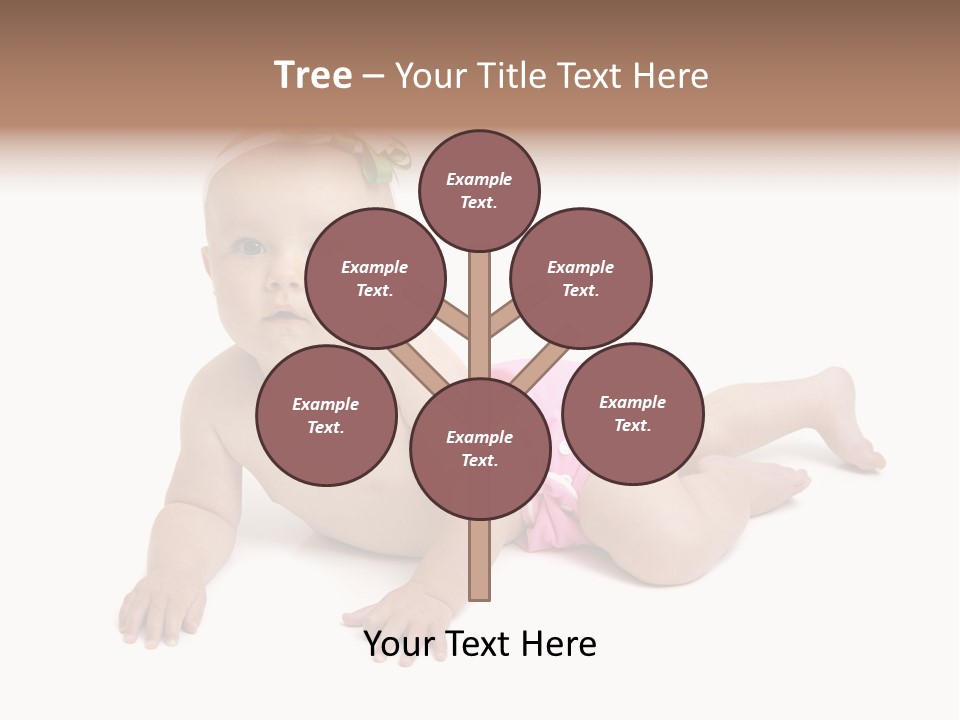 One Full Length Portrait Of A Young Baby Girl In Her Cloth Diaper Over White PowerPoint Template