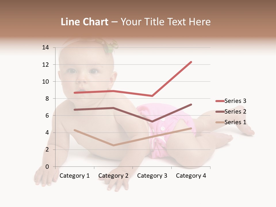 One Full Length Portrait Of A Young Baby Girl In Her Cloth Diaper Over White PowerPoint Template