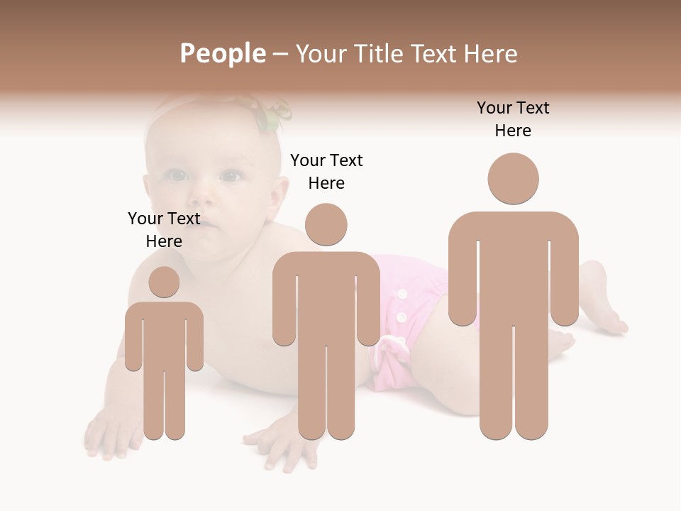 One Full Length Portrait Of A Young Baby Girl In Her Cloth Diaper Over White PowerPoint Template