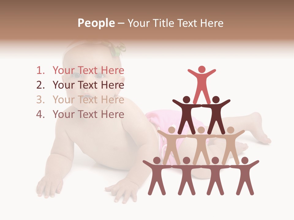 One Full Length Portrait Of A Young Baby Girl In Her Cloth Diaper Over White PowerPoint Template