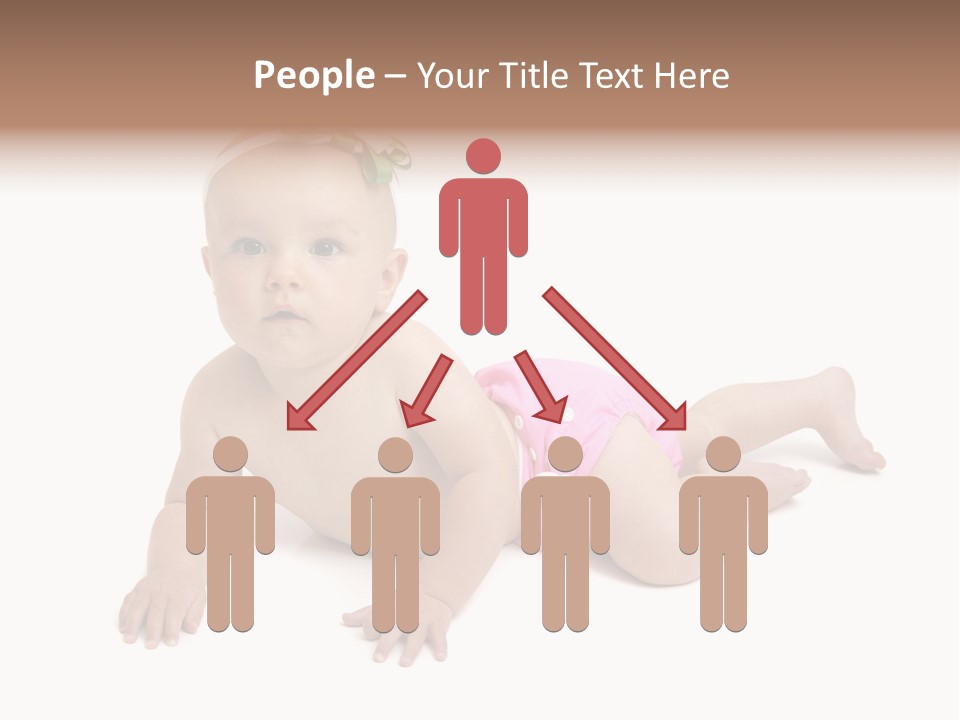 One Full Length Portrait Of A Young Baby Girl In Her Cloth Diaper Over White PowerPoint Template