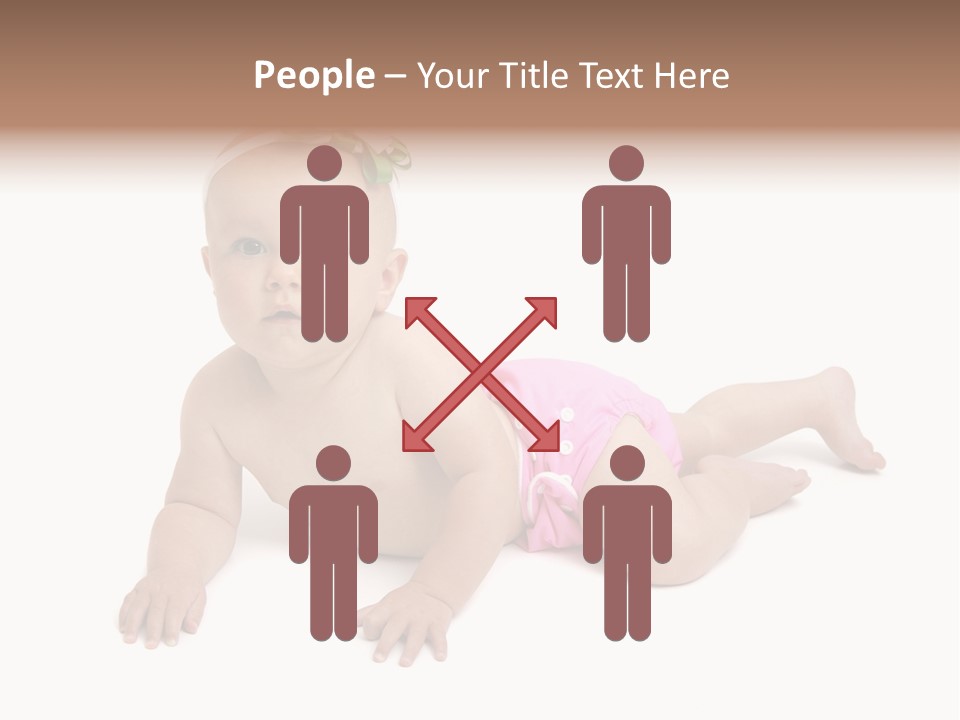 One Full Length Portrait Of A Young Baby Girl In Her Cloth Diaper Over White PowerPoint Template