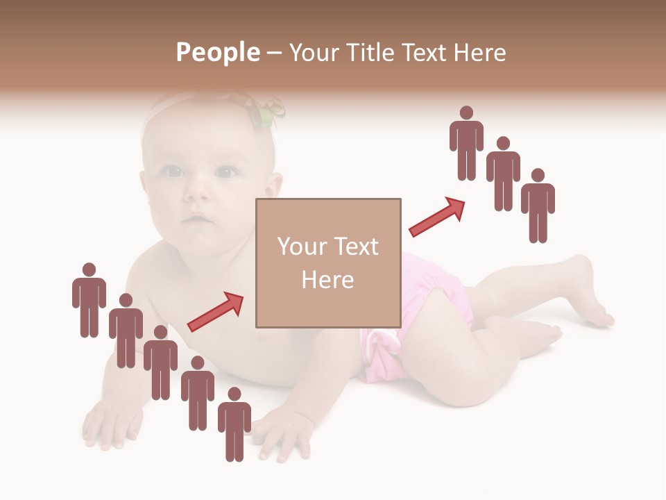 One Full Length Portrait Of A Young Baby Girl In Her Cloth Diaper Over White PowerPoint Template