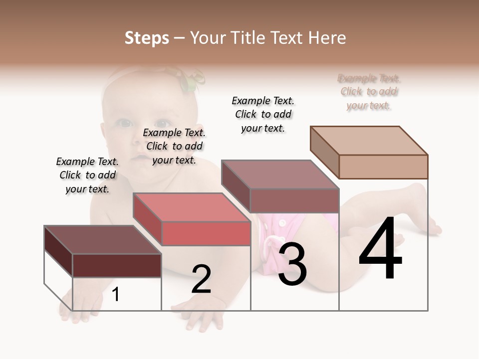 One Full Length Portrait Of A Young Baby Girl In Her Cloth Diaper Over White PowerPoint Template