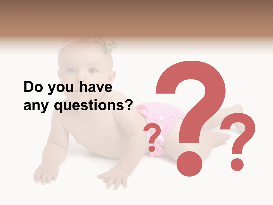 One Full Length Portrait Of A Young Baby Girl In Her Cloth Diaper Over White PowerPoint Template