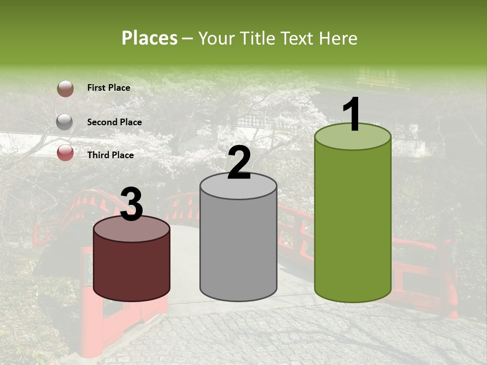 Red Bridge And Traditional Old Building On The Mountain Side With Spring Cherry Blossoms Near The Famous Minoh Waterfall Sightseeing Spot PowerPoint Template