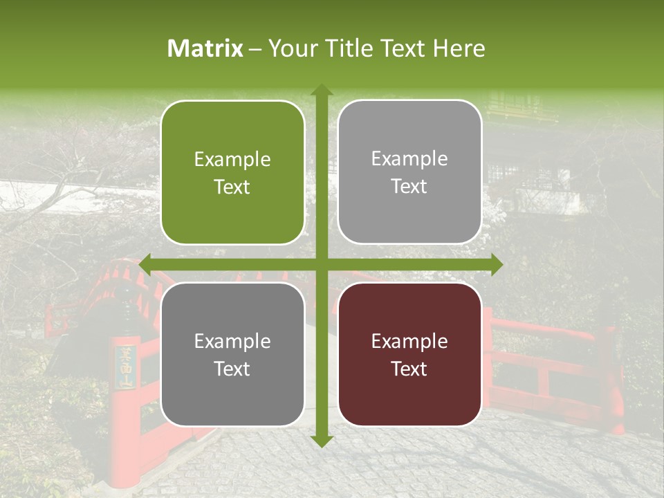 Red Bridge And Traditional Old Building On The Mountain Side With Spring Cherry Blossoms Near The Famous Minoh Waterfall Sightseeing Spot PowerPoint Template