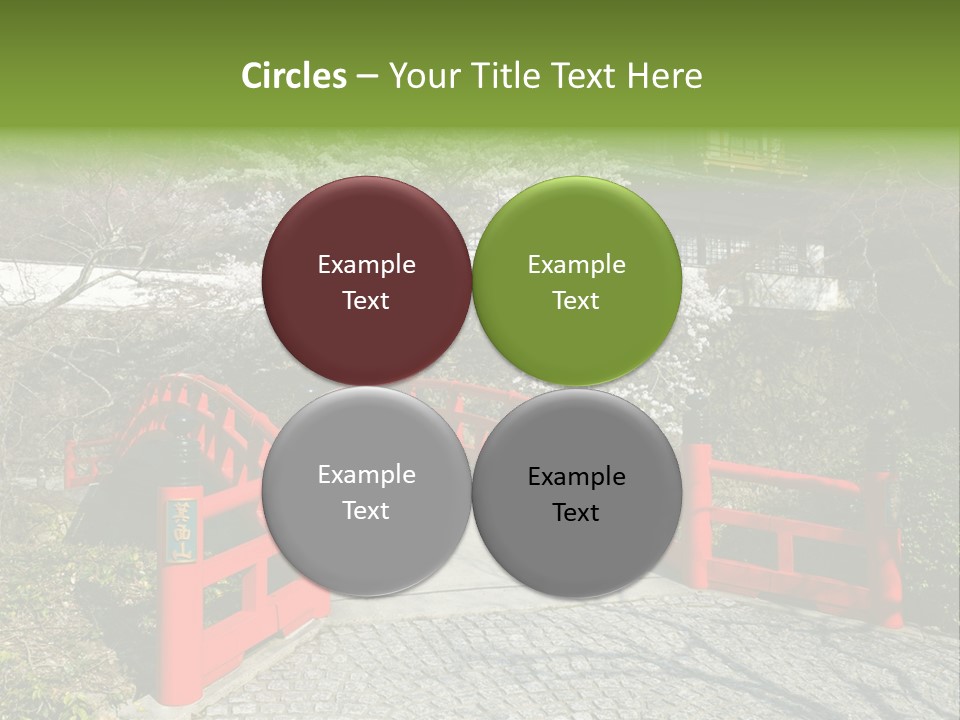 Red Bridge And Traditional Old Building On The Mountain Side With Spring Cherry Blossoms Near The Famous Minoh Waterfall Sightseeing Spot PowerPoint Template