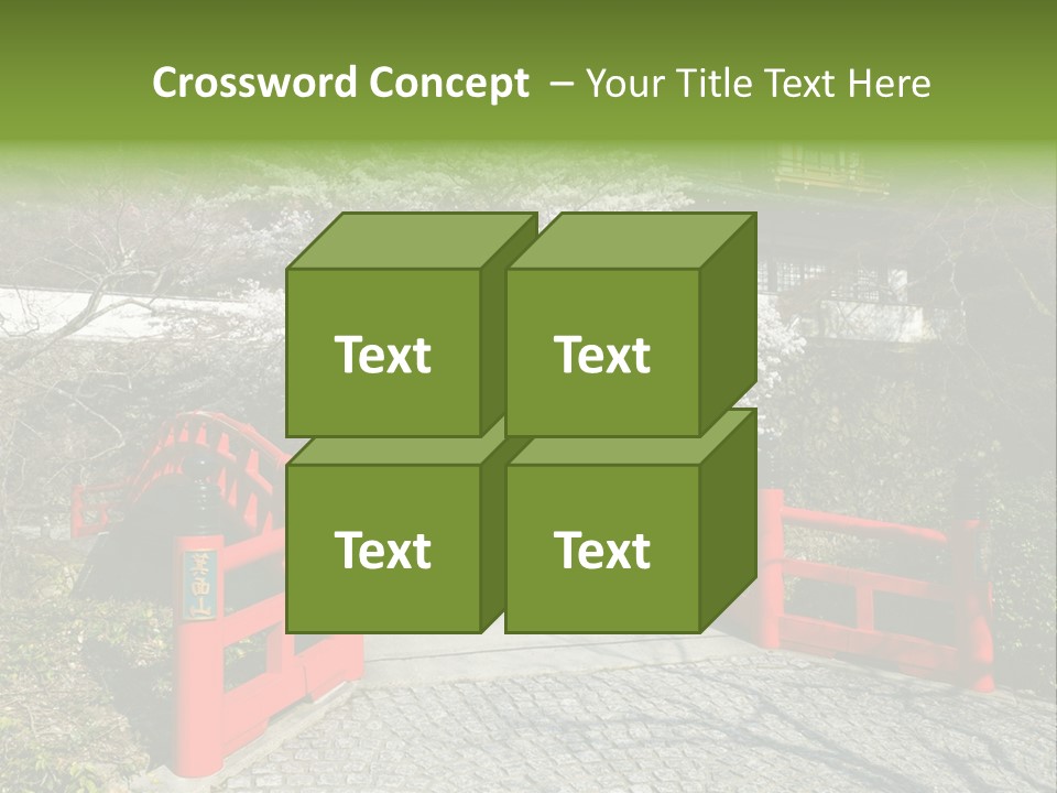 Red Bridge And Traditional Old Building On The Mountain Side With Spring Cherry Blossoms Near The Famous Minoh Waterfall Sightseeing Spot PowerPoint Template