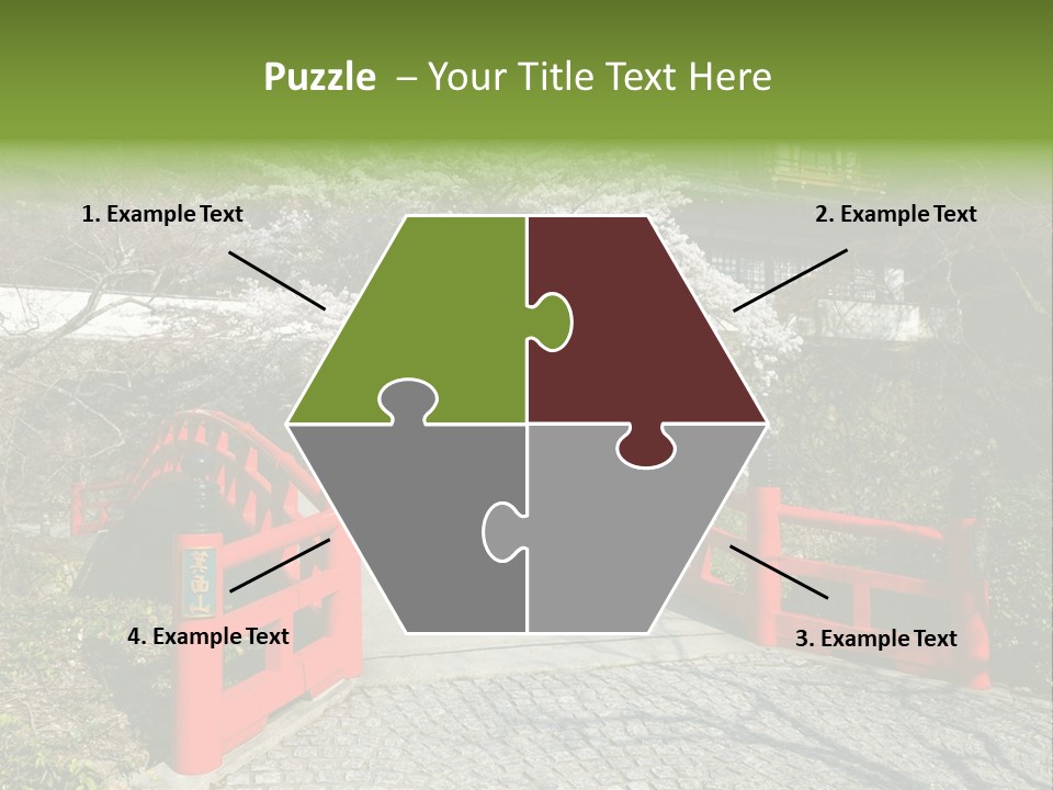 Red Bridge And Traditional Old Building On The Mountain Side With Spring Cherry Blossoms Near The Famous Minoh Waterfall Sightseeing Spot PowerPoint Template