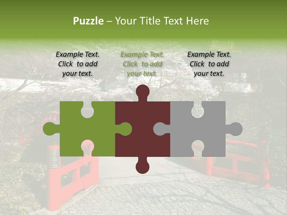 Red Bridge And Traditional Old Building On The Mountain Side With Spring Cherry Blossoms Near The Famous Minoh Waterfall Sightseeing Spot PowerPoint Template