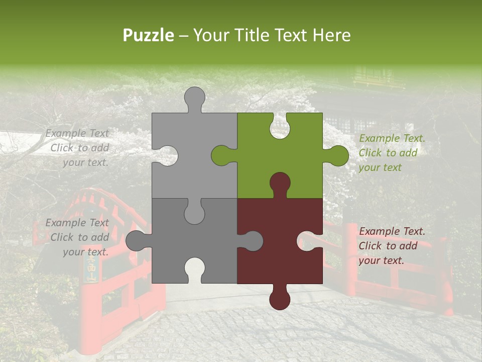 Red Bridge And Traditional Old Building On The Mountain Side With Spring Cherry Blossoms Near The Famous Minoh Waterfall Sightseeing Spot PowerPoint Template