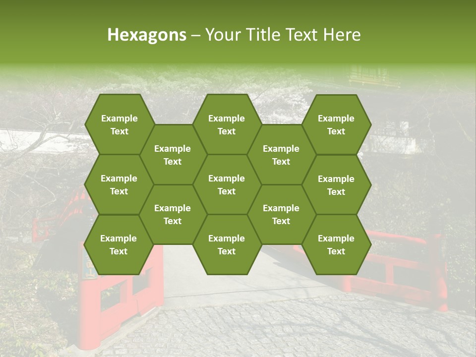 Red Bridge And Traditional Old Building On The Mountain Side With Spring Cherry Blossoms Near The Famous Minoh Waterfall Sightseeing Spot PowerPoint Template