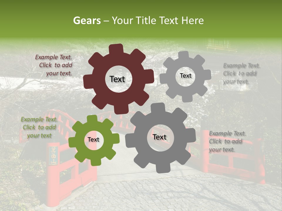 Red Bridge And Traditional Old Building On The Mountain Side With Spring Cherry Blossoms Near The Famous Minoh Waterfall Sightseeing Spot PowerPoint Template