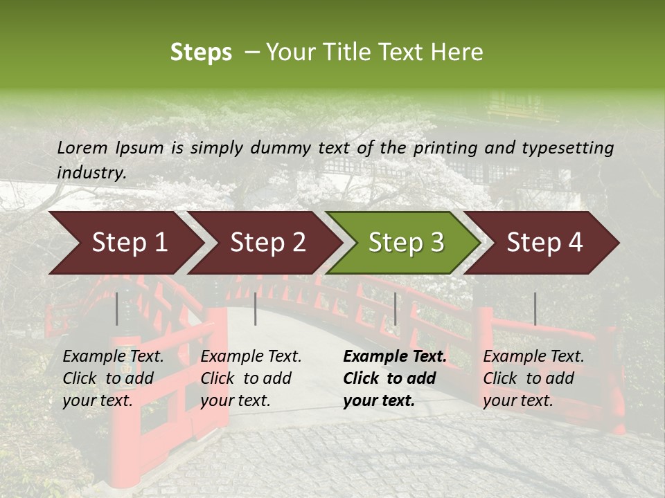 Red Bridge And Traditional Old Building On The Mountain Side With Spring Cherry Blossoms Near The Famous Minoh Waterfall Sightseeing Spot PowerPoint Template