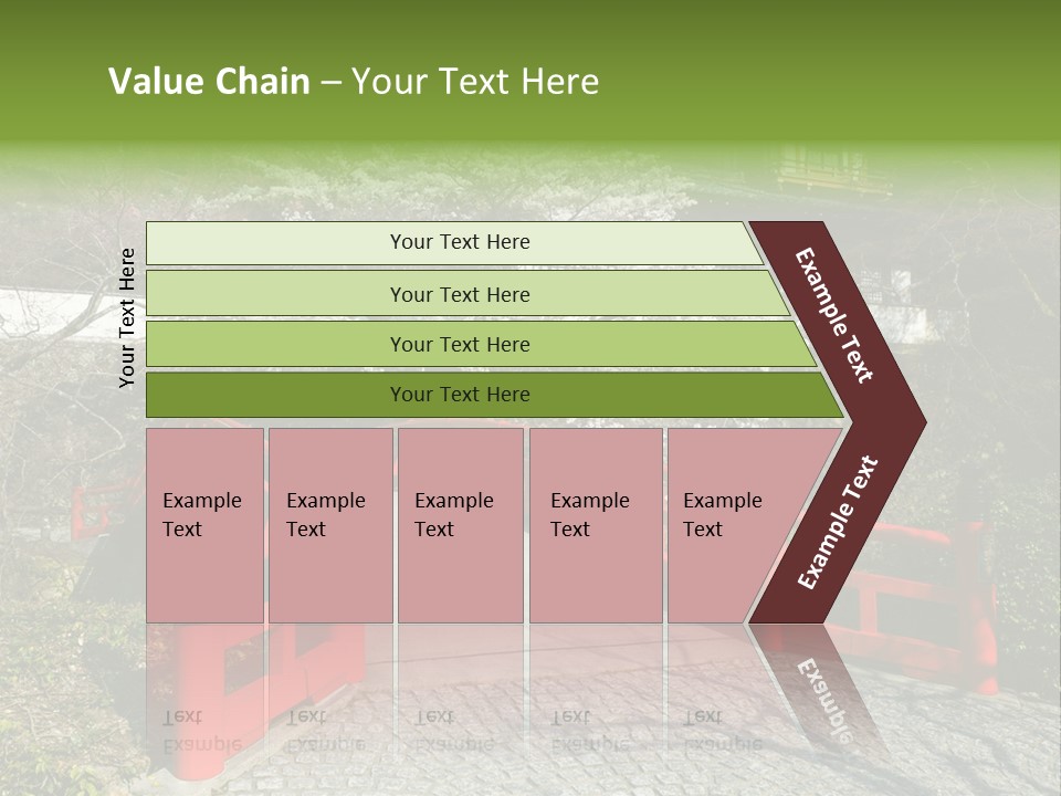 Red Bridge And Traditional Old Building On The Mountain Side With Spring Cherry Blossoms Near The Famous Minoh Waterfall Sightseeing Spot PowerPoint Template