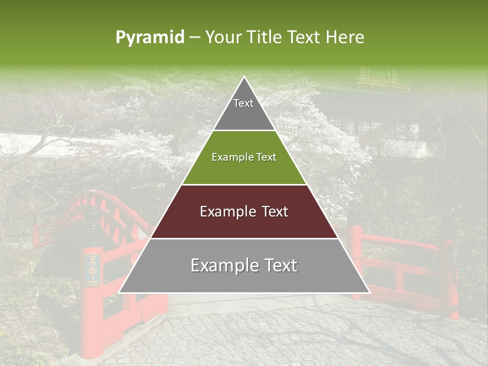 Red Bridge And Traditional Old Building On The Mountain Side With Spring Cherry Blossoms Near The Famous Minoh Waterfall Sightseeing Spot PowerPoint Template