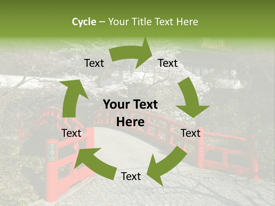 Red Bridge And Traditional Old Building On The Mountain Side With Spring Cherry Blossoms Near The Famous Minoh Waterfall Sightseeing Spot PowerPoint Template