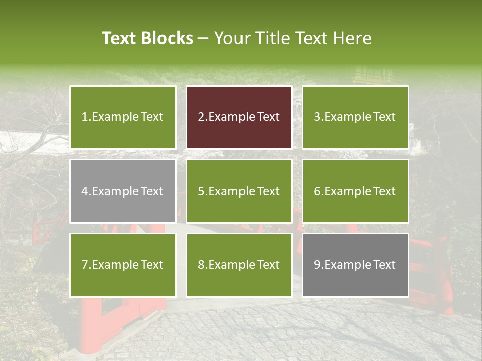 Red Bridge And Traditional Old Building On The Mountain Side With Spring Cherry Blossoms Near The Famous Minoh Waterfall Sightseeing Spot PowerPoint Template