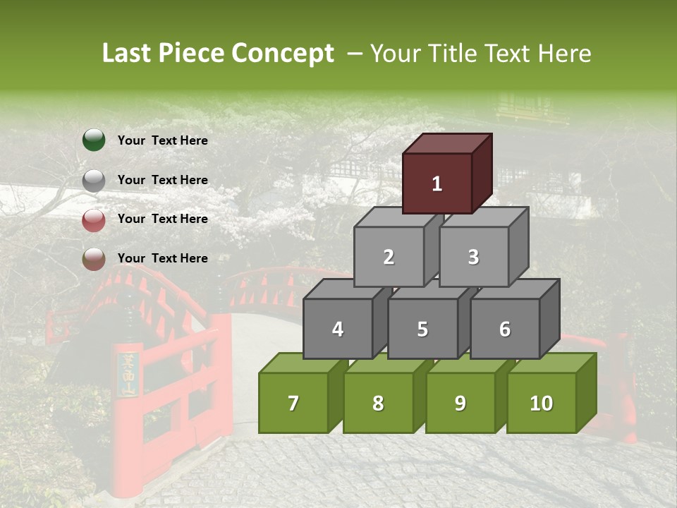 Red Bridge And Traditional Old Building On The Mountain Side With Spring Cherry Blossoms Near The Famous Minoh Waterfall Sightseeing Spot PowerPoint Template