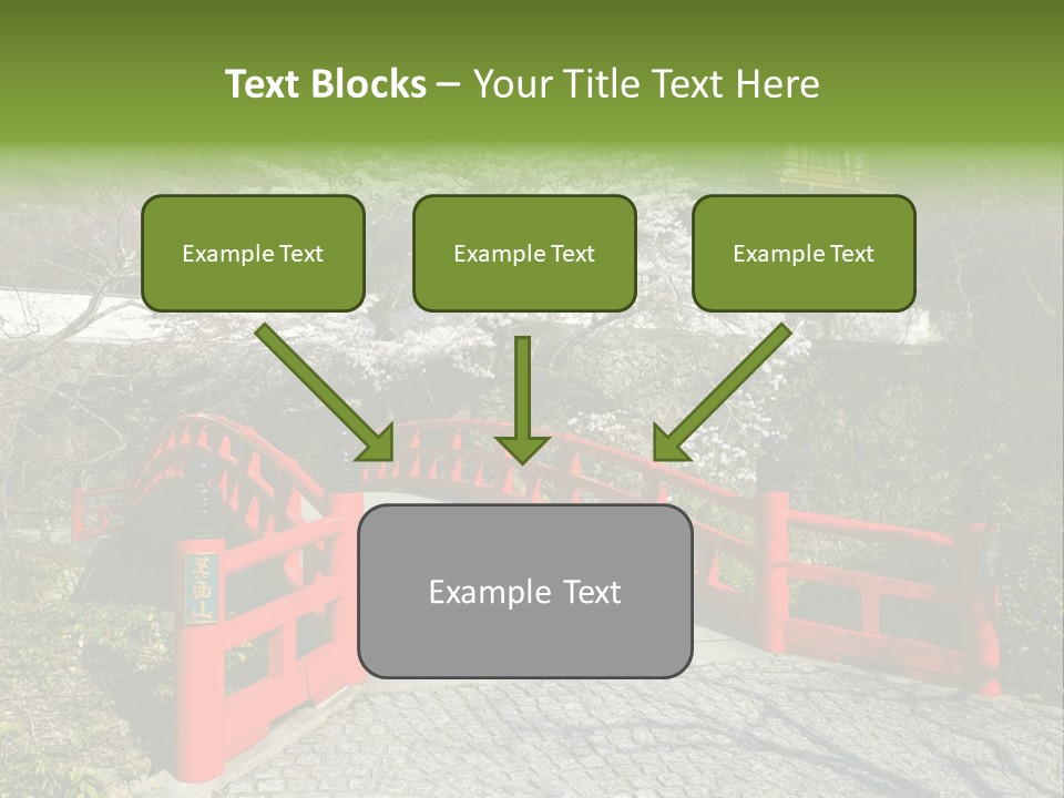Red Bridge And Traditional Old Building On The Mountain Side With Spring Cherry Blossoms Near The Famous Minoh Waterfall Sightseeing Spot PowerPoint Template