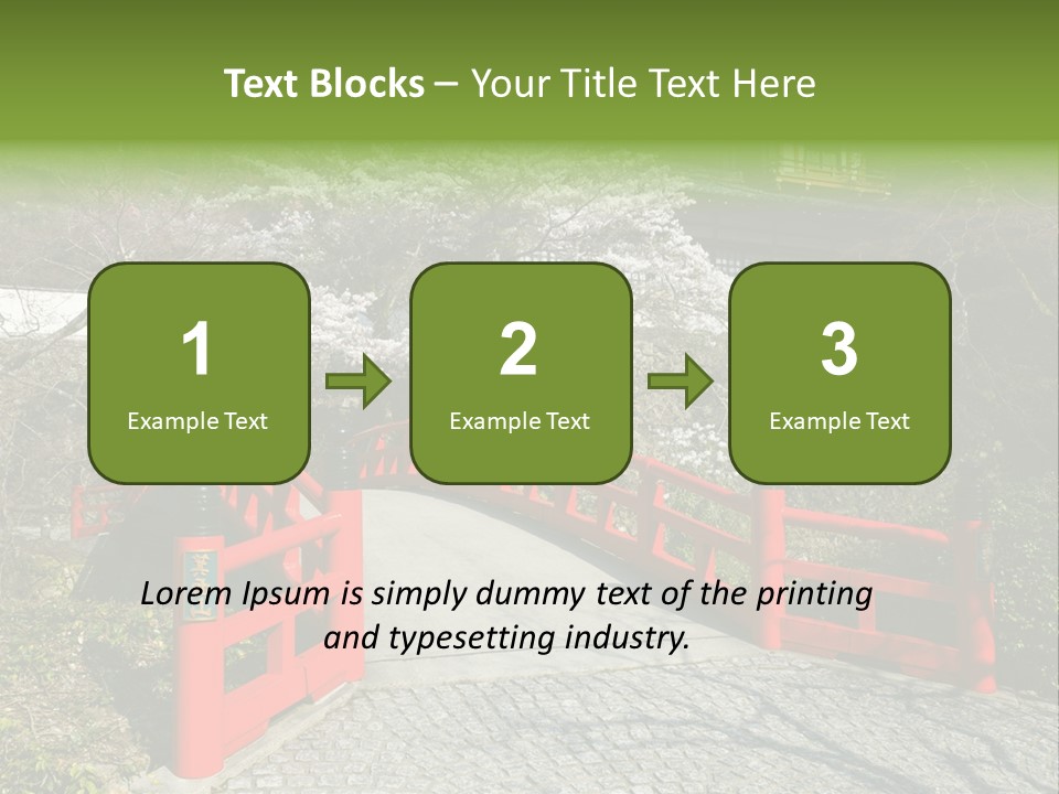 Red Bridge And Traditional Old Building On The Mountain Side With Spring Cherry Blossoms Near The Famous Minoh Waterfall Sightseeing Spot PowerPoint Template