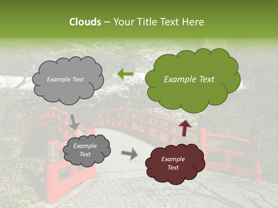 Red Bridge And Traditional Old Building On The Mountain Side With Spring Cherry Blossoms Near The Famous Minoh Waterfall Sightseeing Spot PowerPoint Template