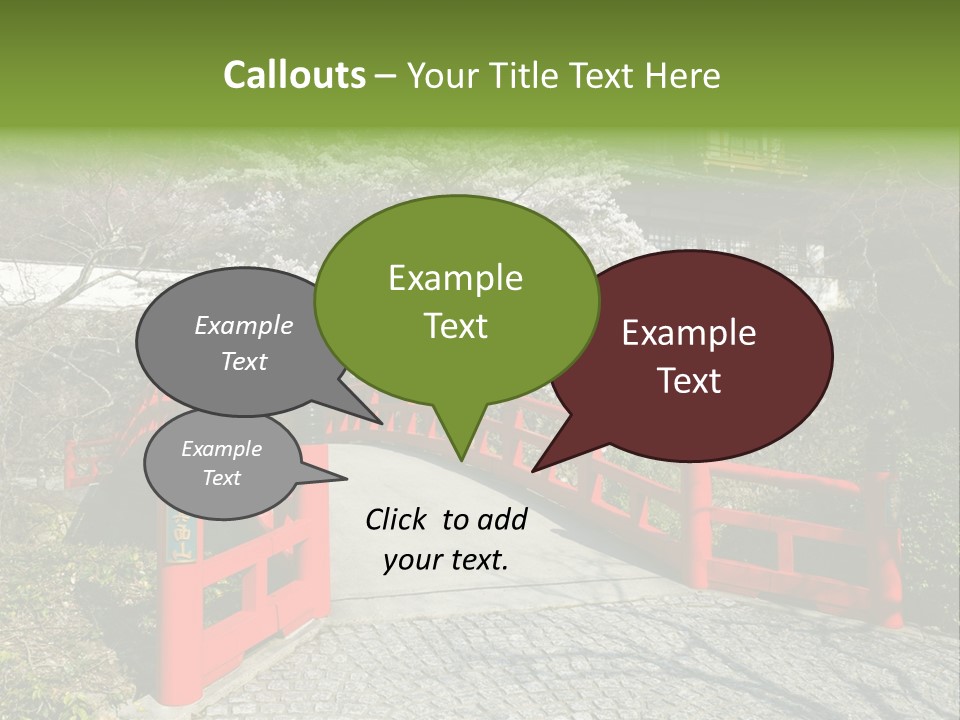 Red Bridge And Traditional Old Building On The Mountain Side With Spring Cherry Blossoms Near The Famous Minoh Waterfall Sightseeing Spot PowerPoint Template