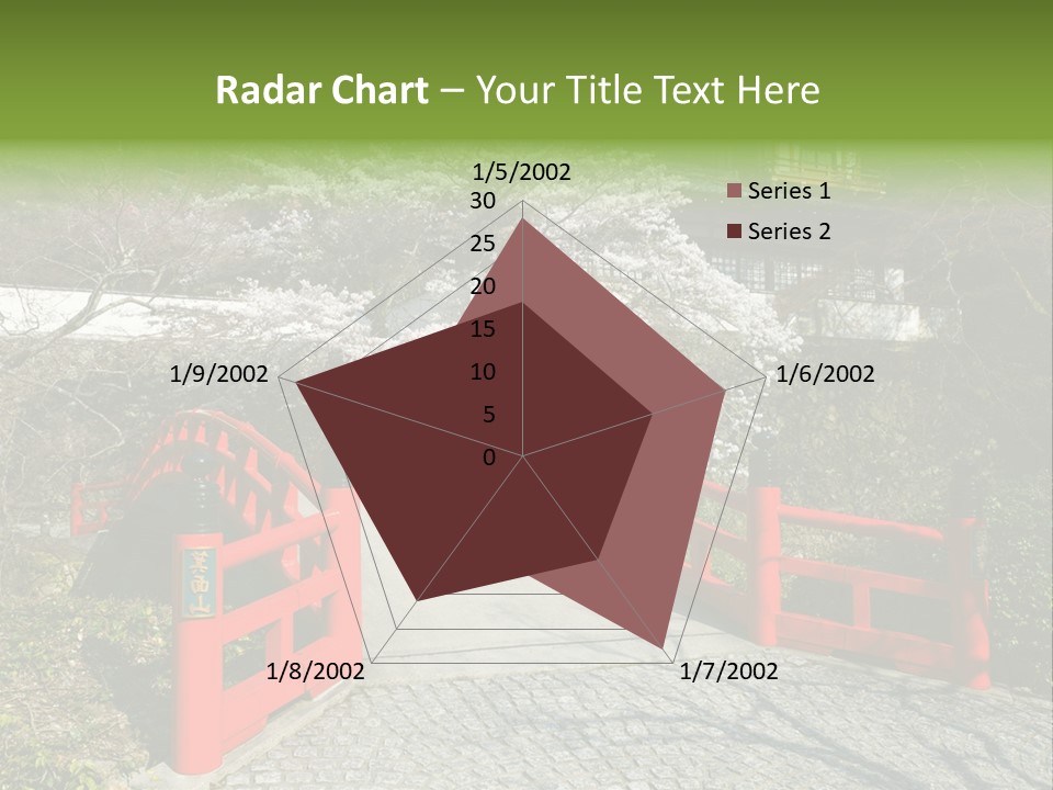 Red Bridge And Traditional Old Building On The Mountain Side With Spring Cherry Blossoms Near The Famous Minoh Waterfall Sightseeing Spot PowerPoint Template