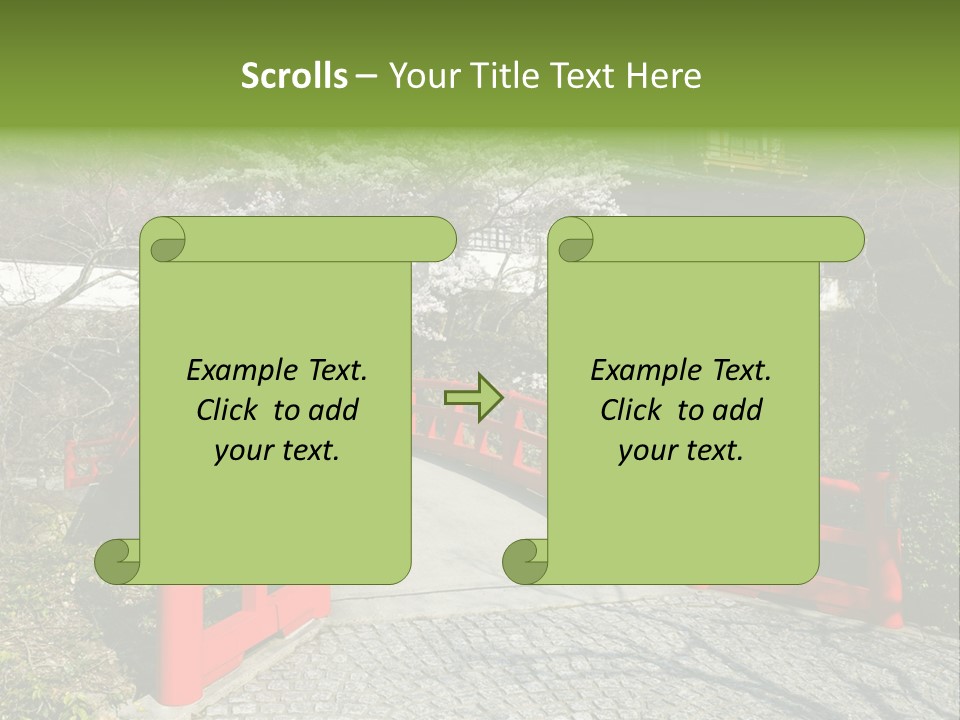 Red Bridge And Traditional Old Building On The Mountain Side With Spring Cherry Blossoms Near The Famous Minoh Waterfall Sightseeing Spot PowerPoint Template