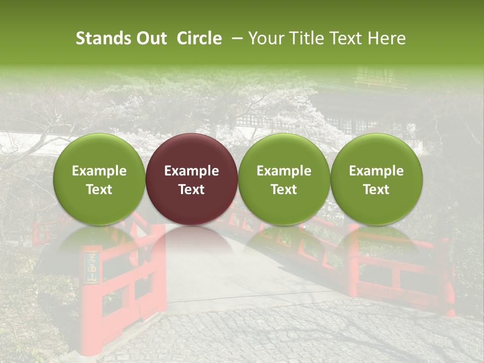 Red Bridge And Traditional Old Building On The Mountain Side With Spring Cherry Blossoms Near The Famous Minoh Waterfall Sightseeing Spot PowerPoint Template