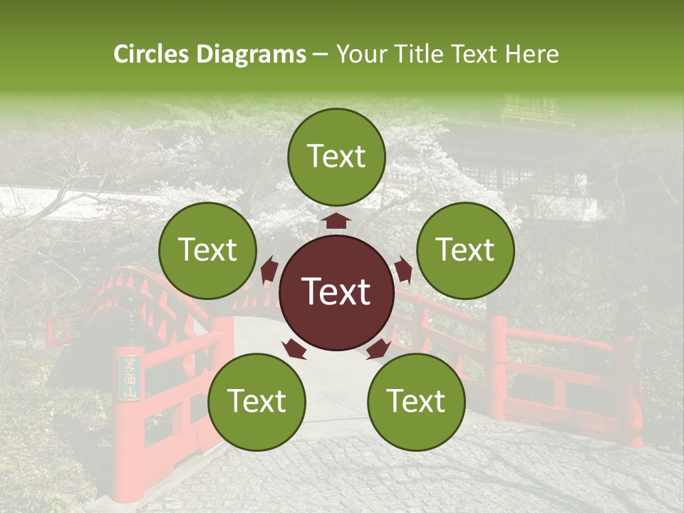 Red Bridge And Traditional Old Building On The Mountain Side With Spring Cherry Blossoms Near The Famous Minoh Waterfall Sightseeing Spot PowerPoint Template