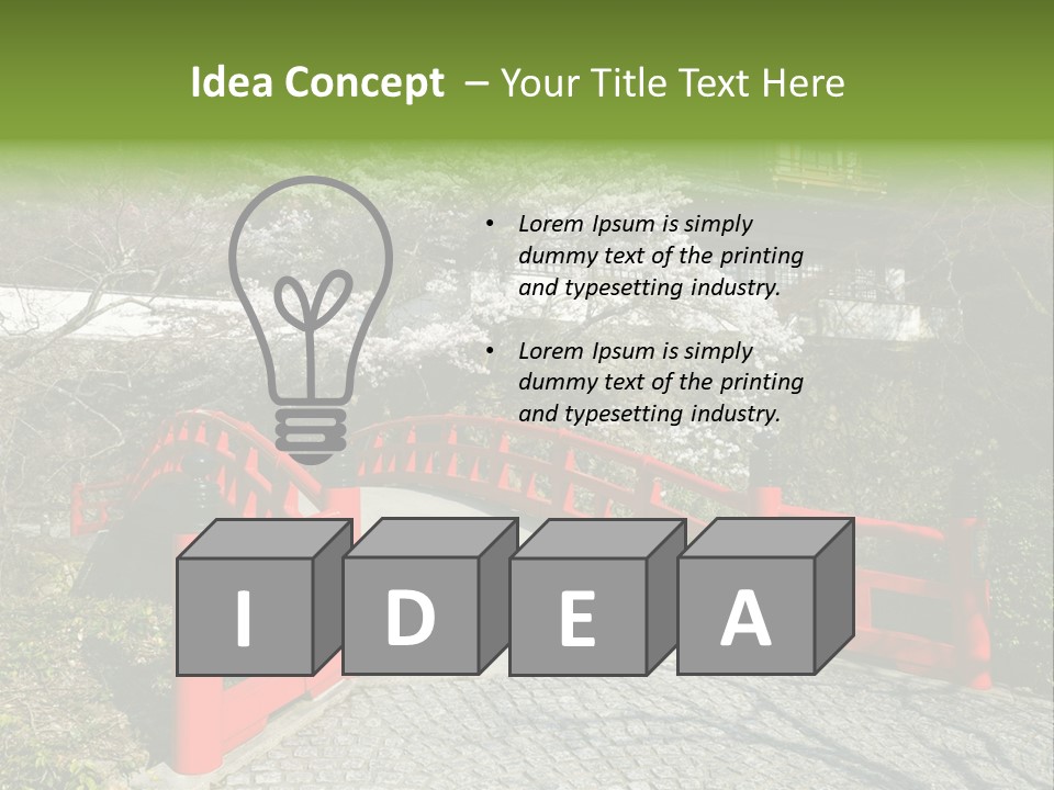 Red Bridge And Traditional Old Building On The Mountain Side With Spring Cherry Blossoms Near The Famous Minoh Waterfall Sightseeing Spot PowerPoint Template