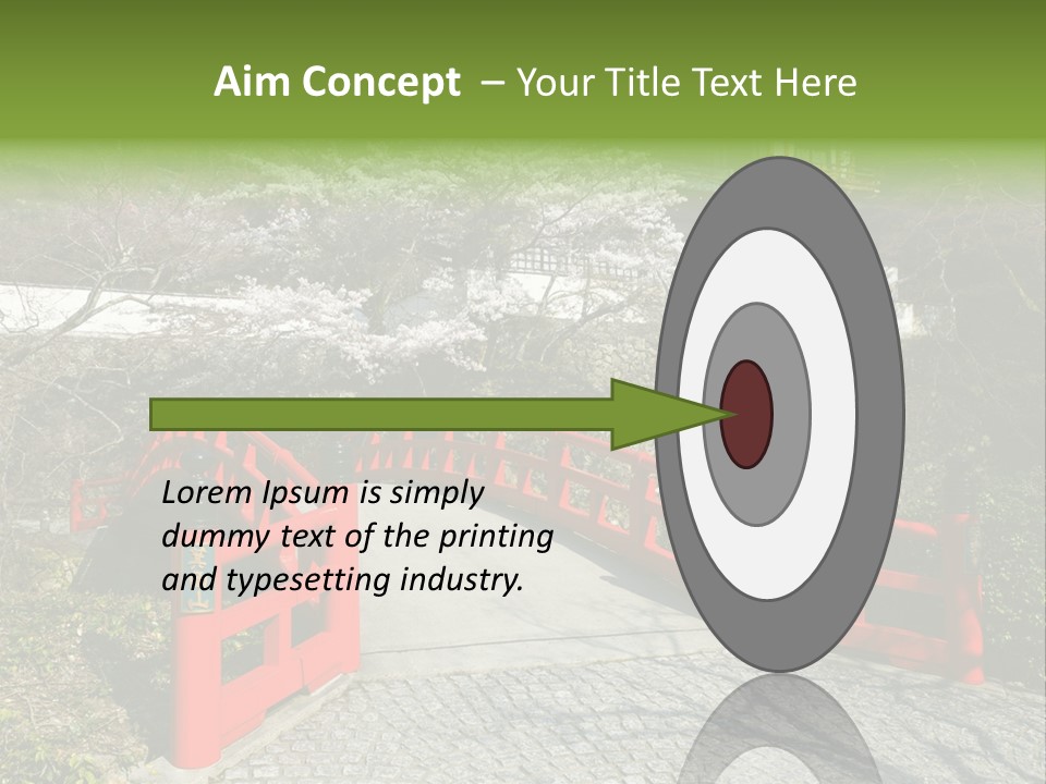 Red Bridge And Traditional Old Building On The Mountain Side With Spring Cherry Blossoms Near The Famous Minoh Waterfall Sightseeing Spot PowerPoint Template