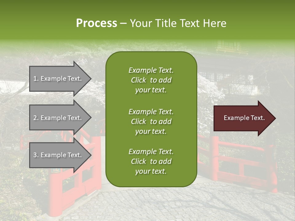 Red Bridge And Traditional Old Building On The Mountain Side With Spring Cherry Blossoms Near The Famous Minoh Waterfall Sightseeing Spot PowerPoint Template