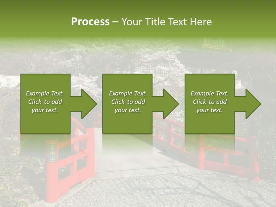 Red Bridge And Traditional Old Building On The Mountain Side With Spring Cherry Blossoms Near The Famous Minoh Waterfall Sightseeing Spot PowerPoint Template