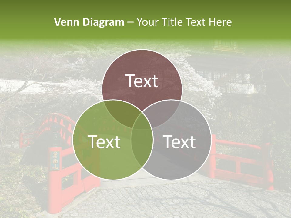 Red Bridge And Traditional Old Building On The Mountain Side With Spring Cherry Blossoms Near The Famous Minoh Waterfall Sightseeing Spot PowerPoint Template