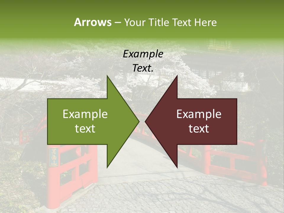 Red Bridge And Traditional Old Building On The Mountain Side With Spring Cherry Blossoms Near The Famous Minoh Waterfall Sightseeing Spot PowerPoint Template