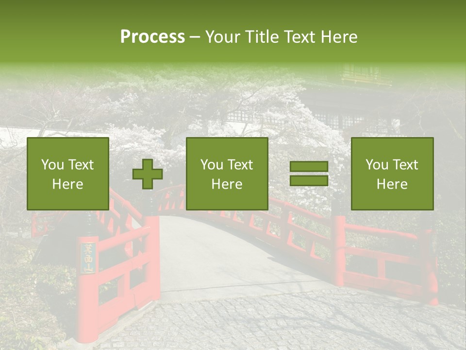 Red Bridge And Traditional Old Building On The Mountain Side With Spring Cherry Blossoms Near The Famous Minoh Waterfall Sightseeing Spot PowerPoint Template