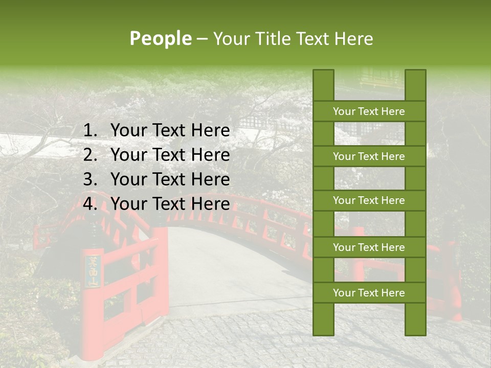 Red Bridge And Traditional Old Building On The Mountain Side With Spring Cherry Blossoms Near The Famous Minoh Waterfall Sightseeing Spot PowerPoint Template