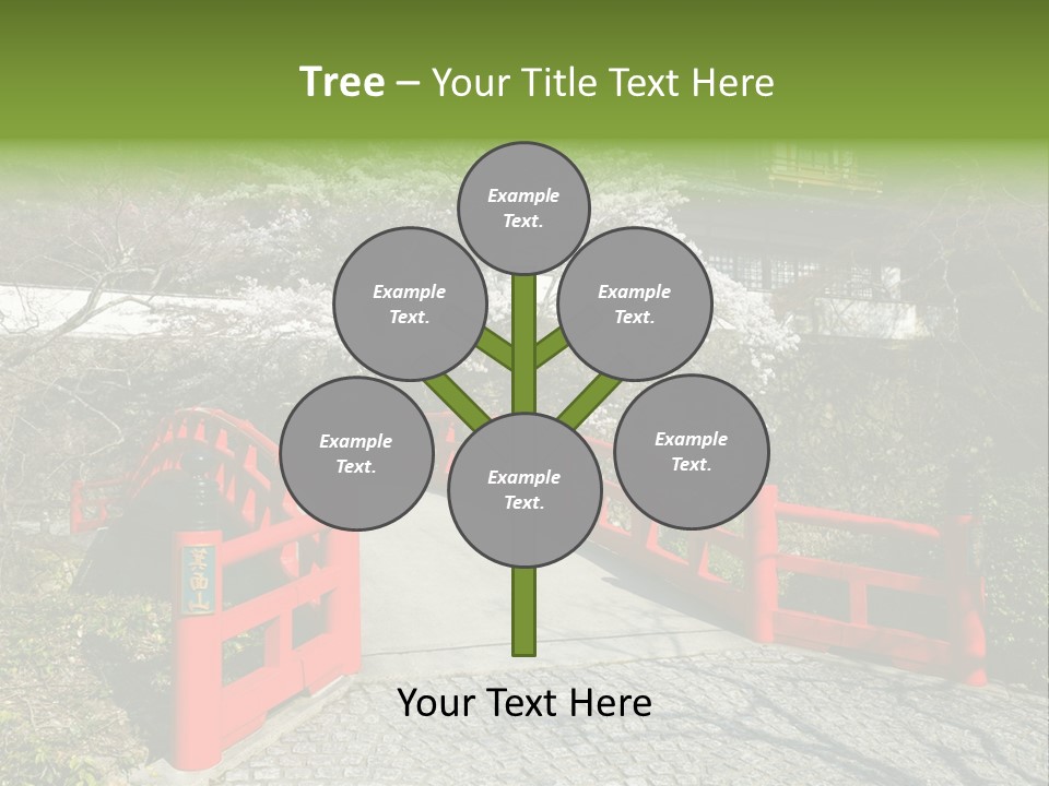 Red Bridge And Traditional Old Building On The Mountain Side With Spring Cherry Blossoms Near The Famous Minoh Waterfall Sightseeing Spot PowerPoint Template