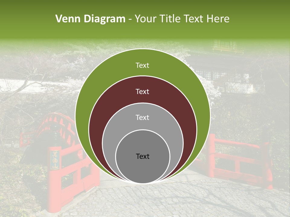Red Bridge And Traditional Old Building On The Mountain Side With Spring Cherry Blossoms Near The Famous Minoh Waterfall Sightseeing Spot PowerPoint Template