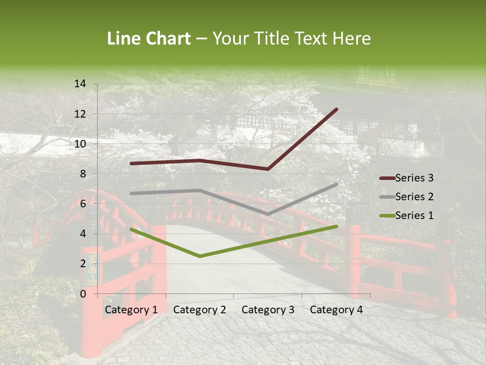 Red Bridge And Traditional Old Building On The Mountain Side With Spring Cherry Blossoms Near The Famous Minoh Waterfall Sightseeing Spot PowerPoint Template