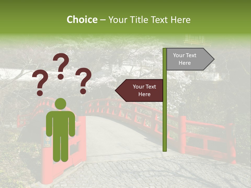 Red Bridge And Traditional Old Building On The Mountain Side With Spring Cherry Blossoms Near The Famous Minoh Waterfall Sightseeing Spot PowerPoint Template