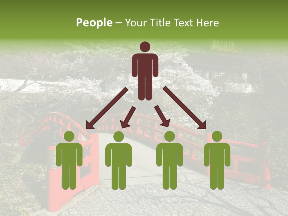 Red Bridge And Traditional Old Building On The Mountain Side With Spring Cherry Blossoms Near The Famous Minoh Waterfall Sightseeing Spot PowerPoint Template