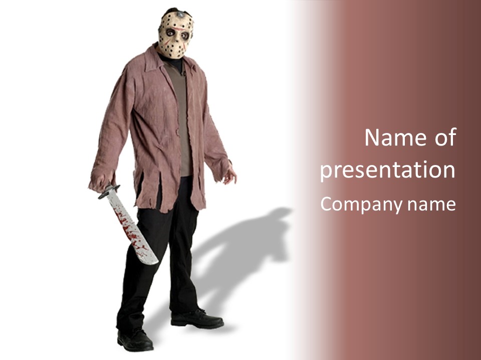 A Man In A Mask Holding A Skateboard PowerPoint Template