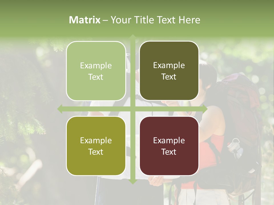 A Man And A Woman With Backpacks And A Map PowerPoint Template