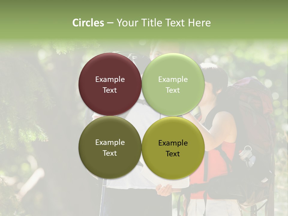 A Man And A Woman With Backpacks And A Map PowerPoint Template