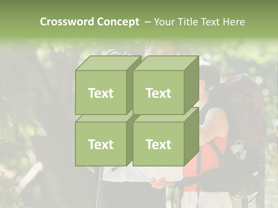A Man And A Woman With Backpacks And A Map PowerPoint Template